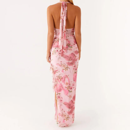 Spaghetti Strap Slim Maxi Floral Dress
