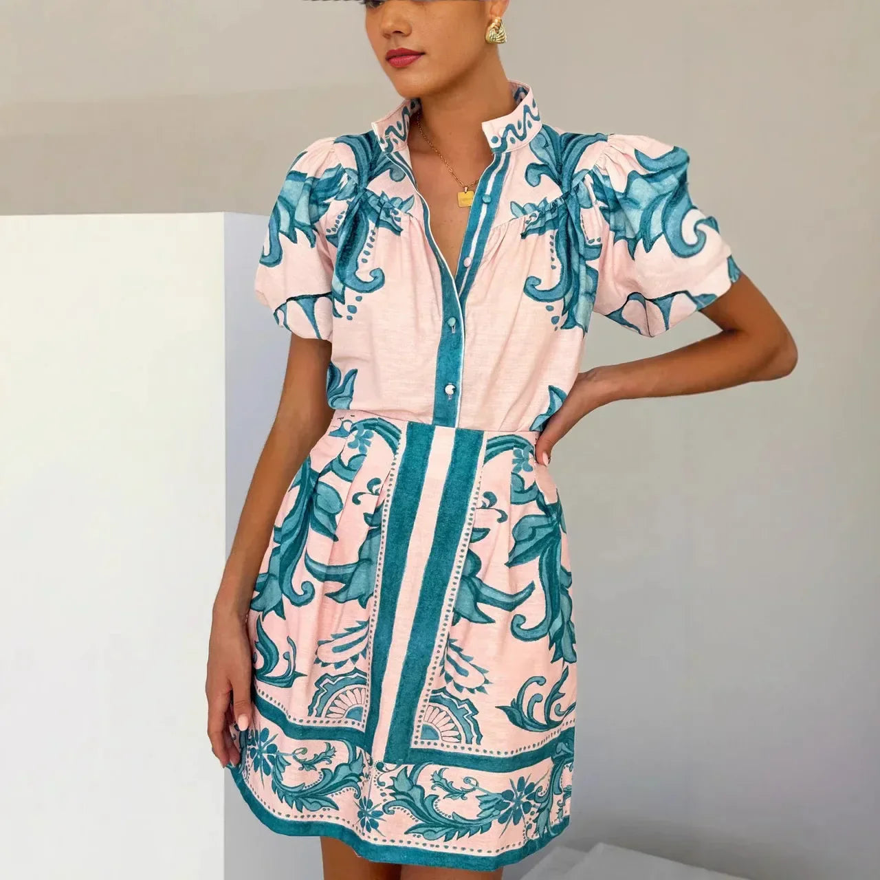 | Linen Floral Cocktail Dress