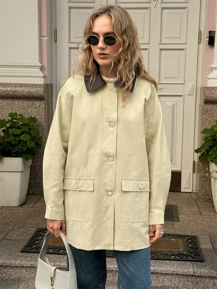 Trench Patchwork High Waist Coat