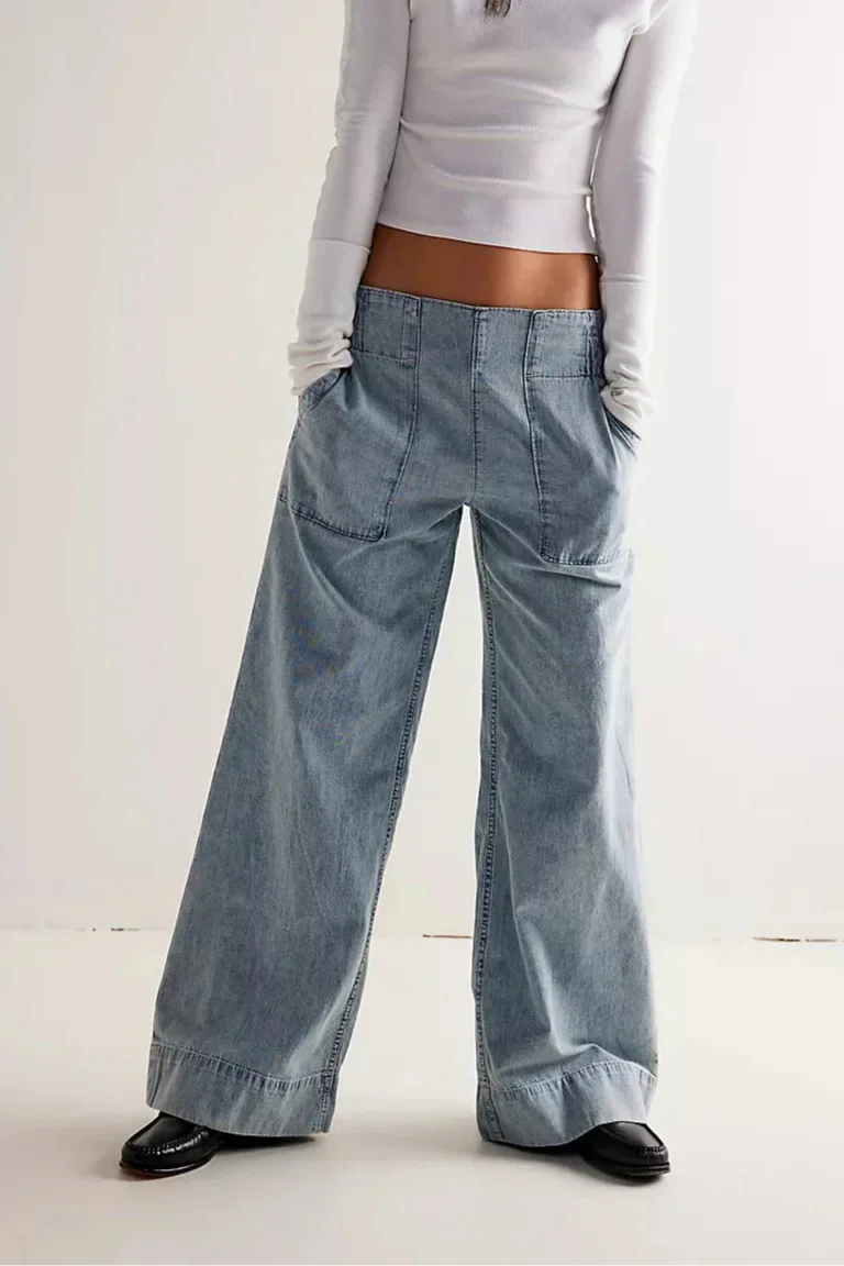 | Wide-Leg Denim Jeans