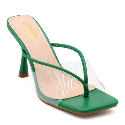 Luxury Transparent Stiletto Flip Flops Clip Toe Sandals 9CM Black Temptation Outdoor Slippers