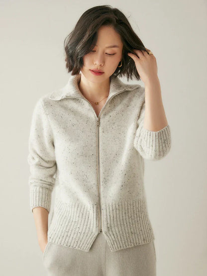 | Cashmere Zip Cardigan