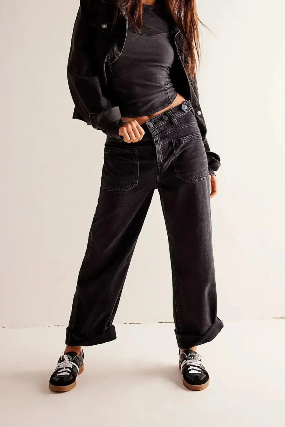 | High-Waist Wide-Leg Denim