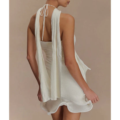 Lace Halter Neck Sleeveles Bodycon Dress