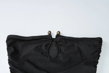 Off-shoulder Black Maxi Dress