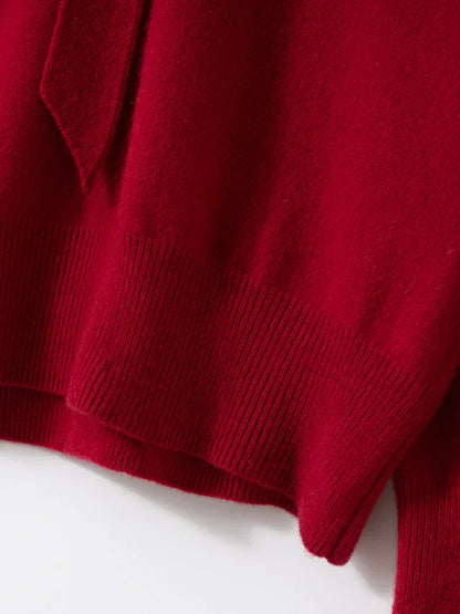 | Cashmere Pullover with Scarf Collar