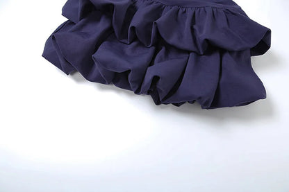 Halter Neck Square Neck Tiered Bubble Hem Mini Dress