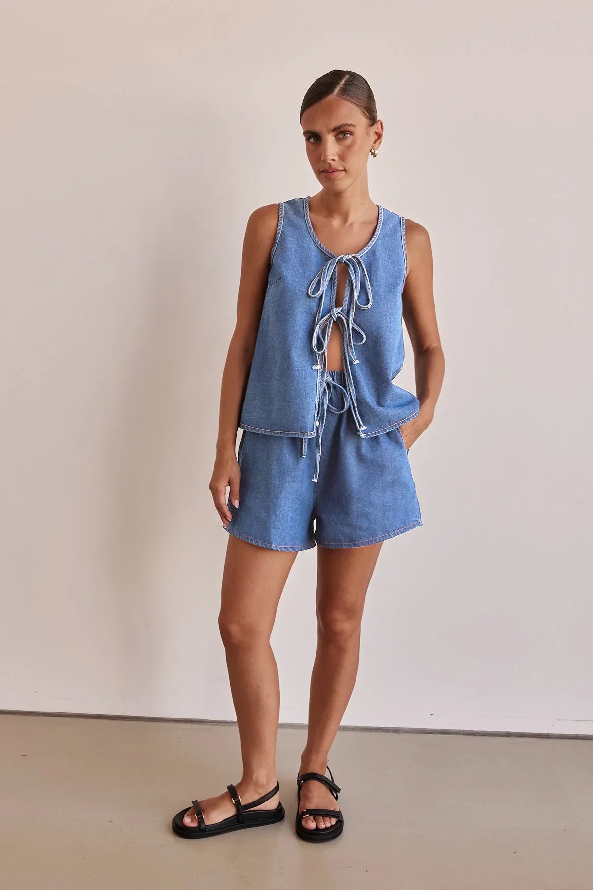 | Denim Tie Set