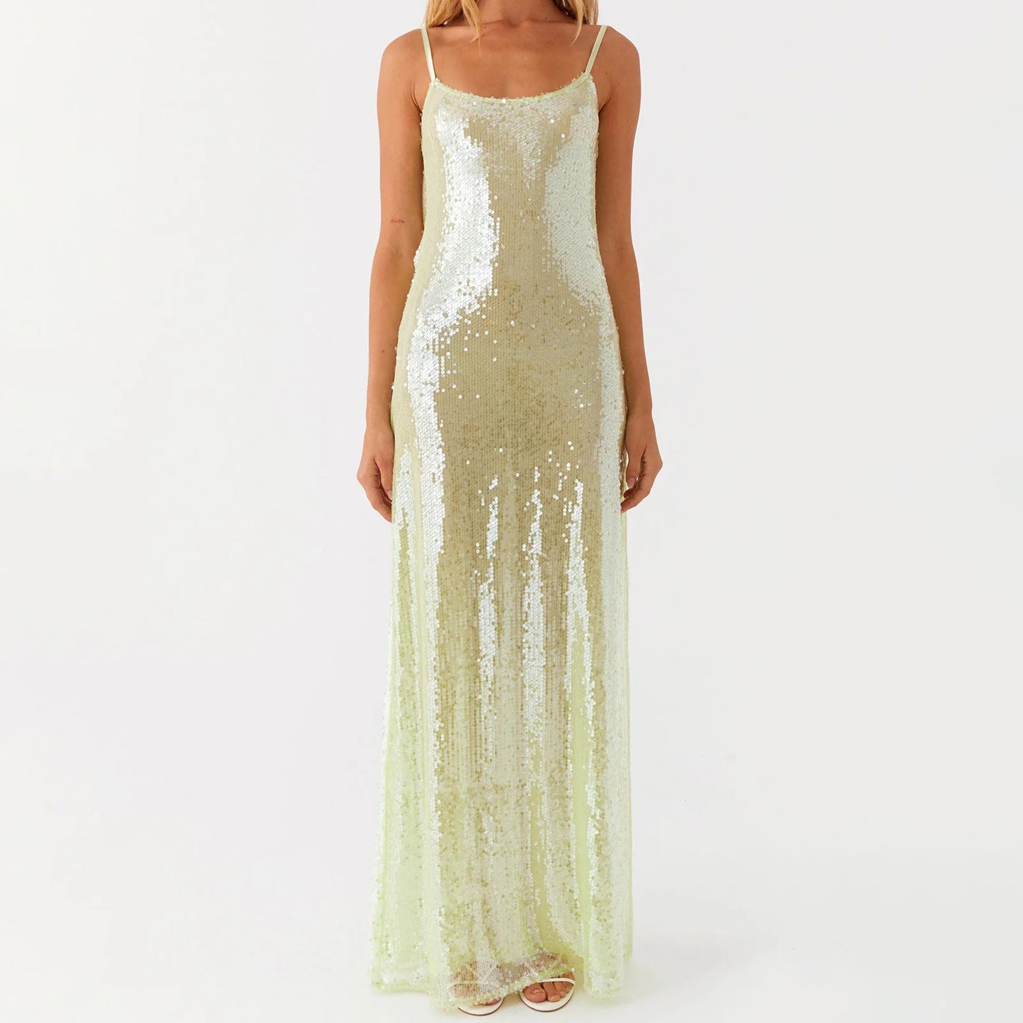 Glitter Sequin Rhinestone Long Bodycon Dress