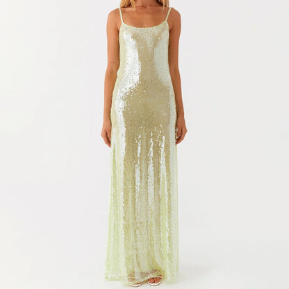 Glitter Sequin Rhinestone Long Bodycon Dress