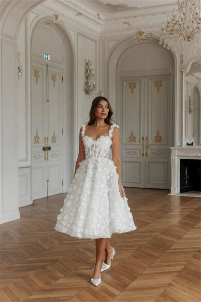Lace V Neck Knee A-Line Vacation Dress
