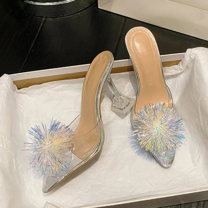 Summer PVC Transparent High Heels Slippers - Sexy Street Sandals