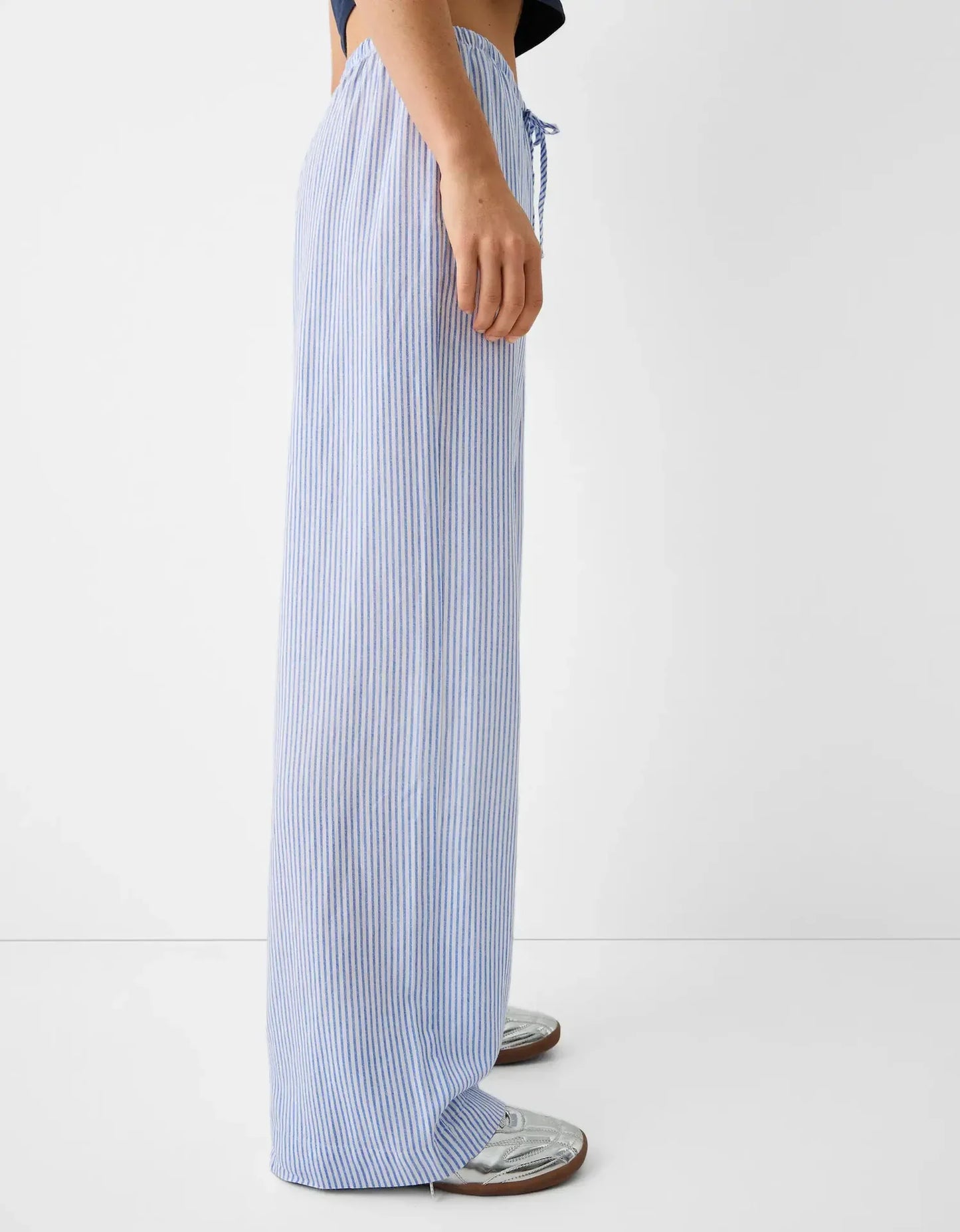 Striped Pink Blue Straight Pant