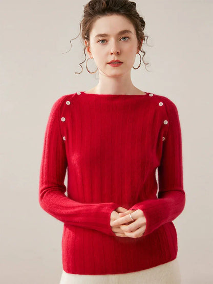 | Buttoned Cashmere Sweater