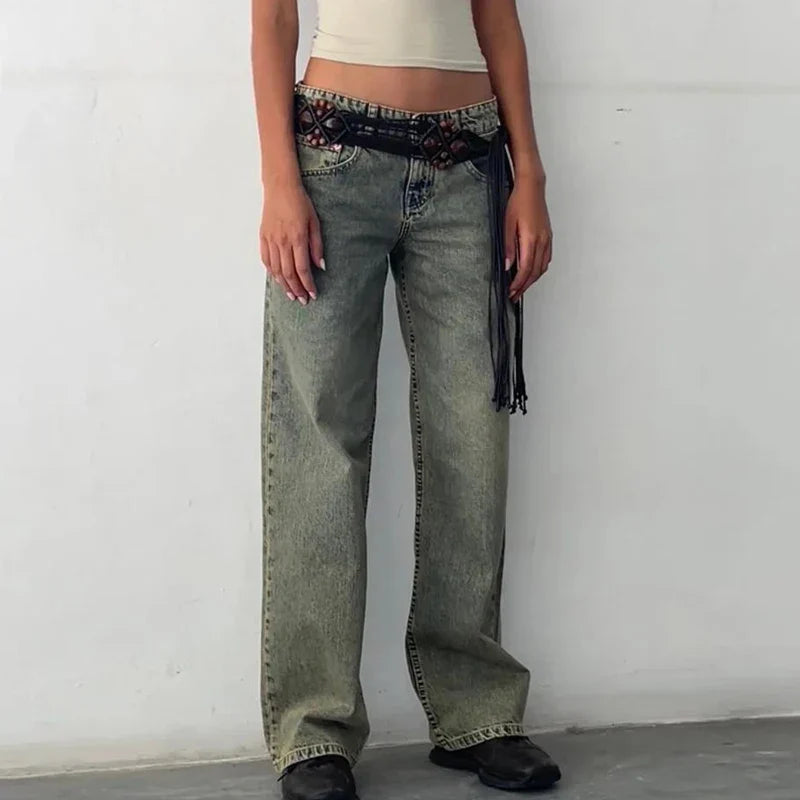 | Low-Waist Denim Pants