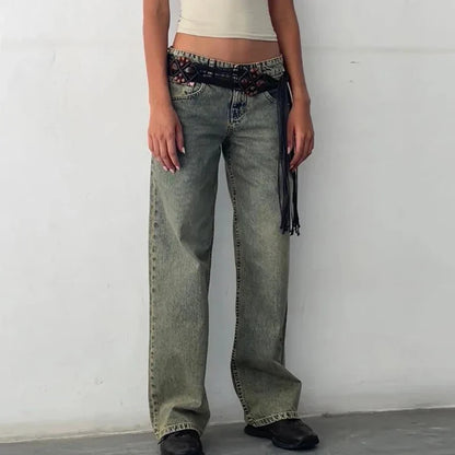 | Low-Waist Denim Pants