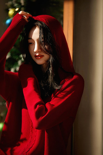 | Cashmere Hooded Cardigan