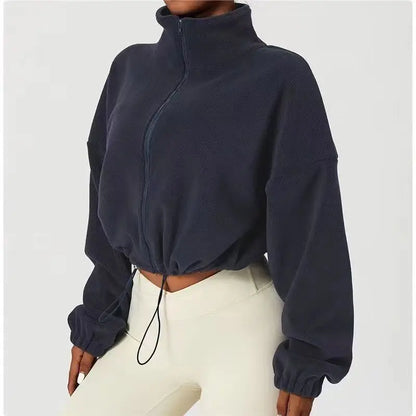 Patchwork Shirring Zipper Coat