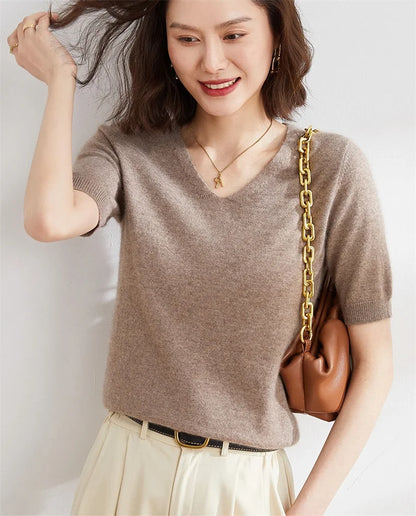 | V-Neck Knit Top