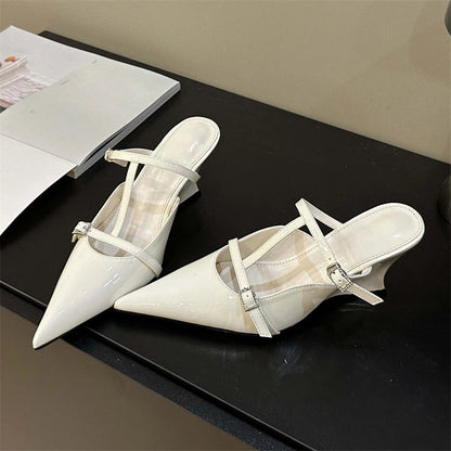 Designer Pointed Toe Women Slippers Shoes with Wedges High Heels