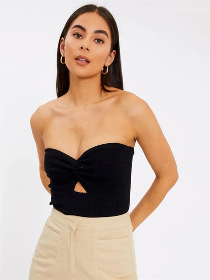 Knit Corset Basic Backless Strapless