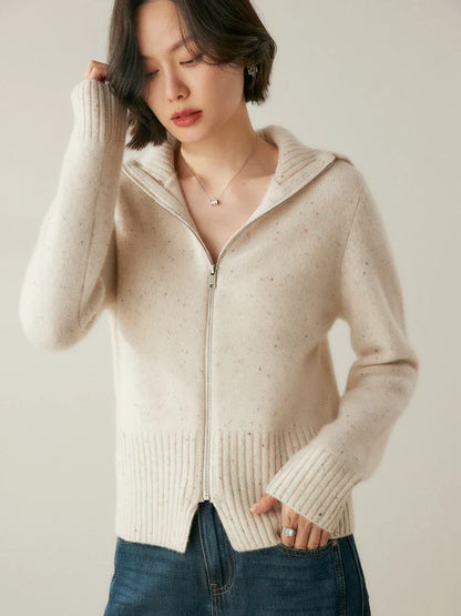 | Cashmere Zip Cardigan
