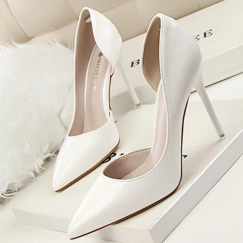 Patent Leather High-heels Classic Pumps for Women Wedding Shoes