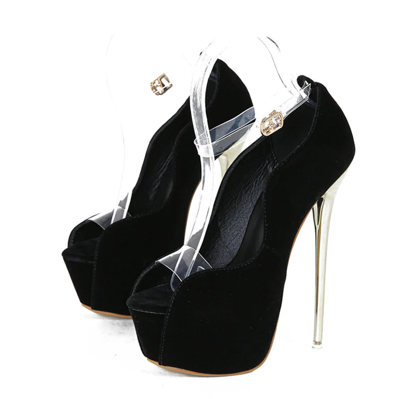 Peep Toe Stripper Pole Dance Super High Heels for Elegant Women