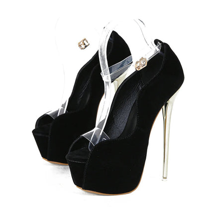 Peep Toe Stripper Pole Dance Super High Heels for Elegant Women