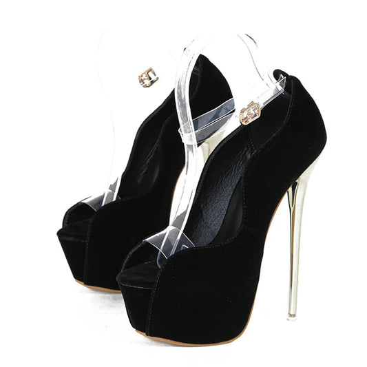Peep Toe Stripper Pole Dance Super High Heels for Elegant Women