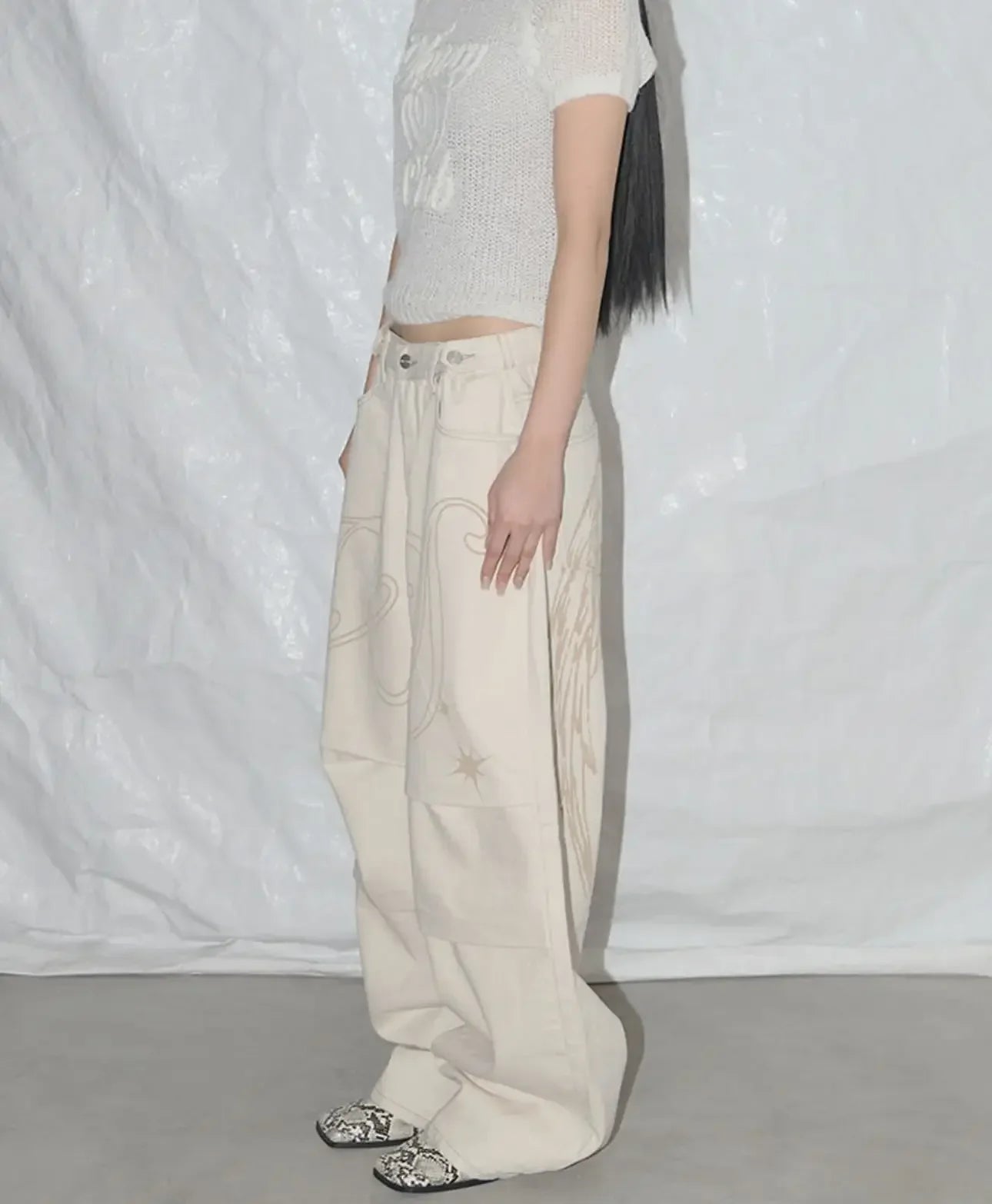 Washed Wings Baggy Denim Pant