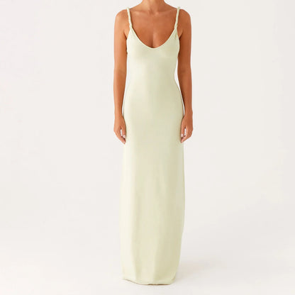 Cut Out Spaghetti Strap Maxi Bodycon Dress