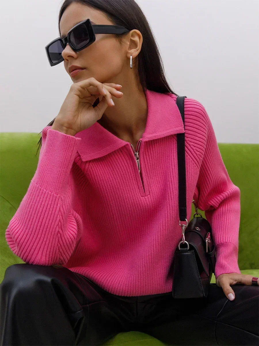 | Ribbed Half-Zip Sweater