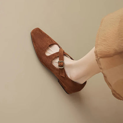 | Buckled Suede Mule