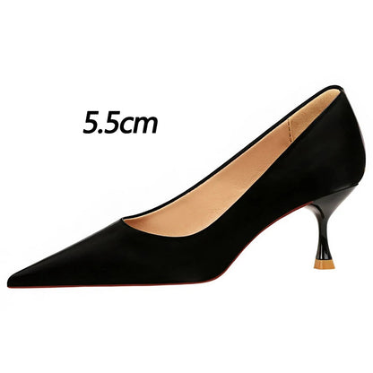 Kitten Heels 5.5 Cm Stiletto Pumps for Women, Elegant OL Office Shoes