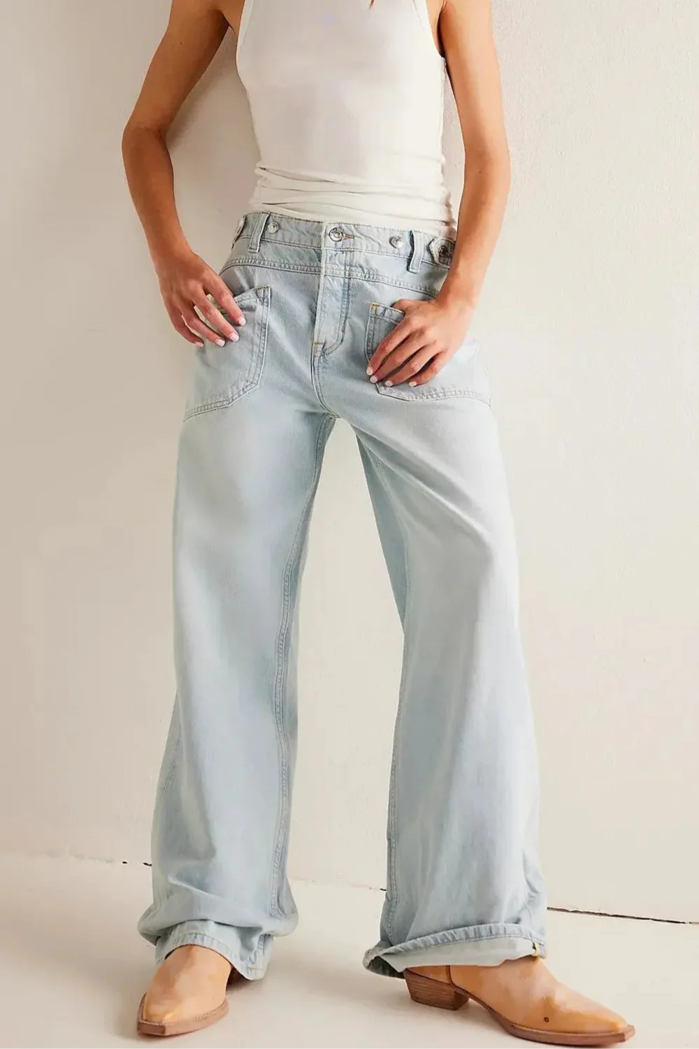 | High-Waist Wide-Leg Denim