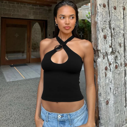 Star Patch Bandeau Knit Top