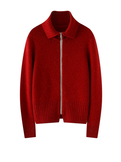 | Cashmere Zip Cardigan