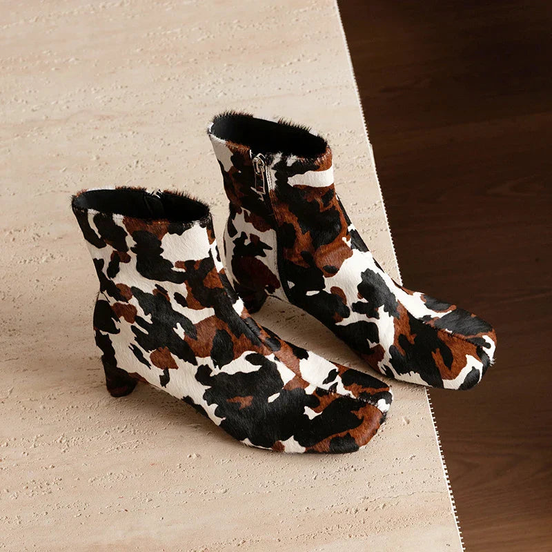 | Calf Hair Ankle Boots
