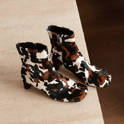 | Calf Hair Ankle Boots
