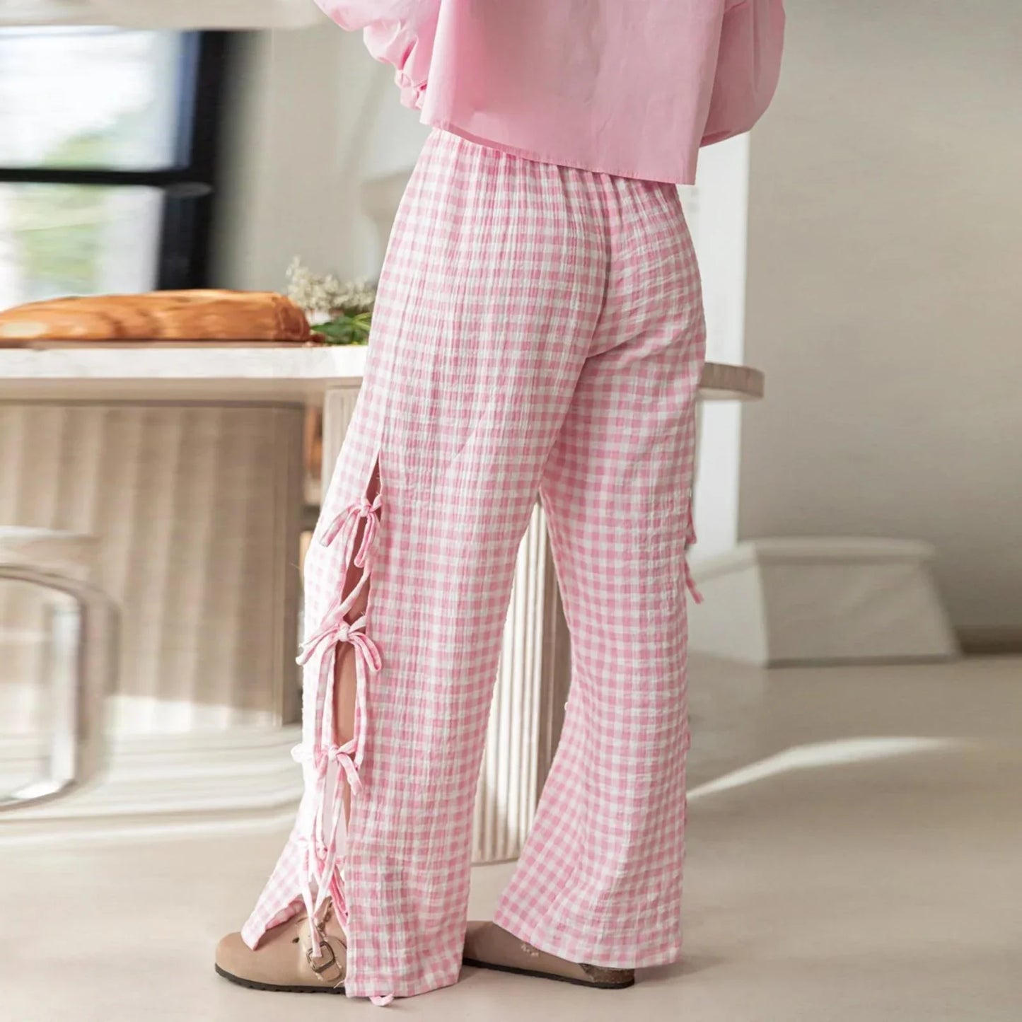 | Checkered Cotton Trousers
