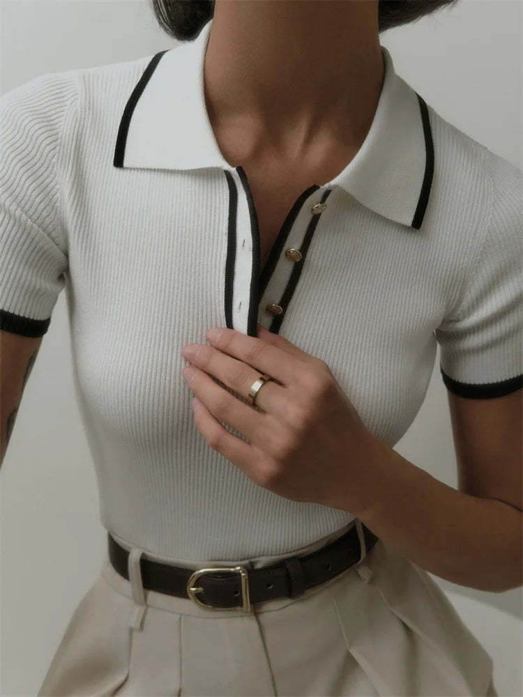 Metal Halter Knit Top