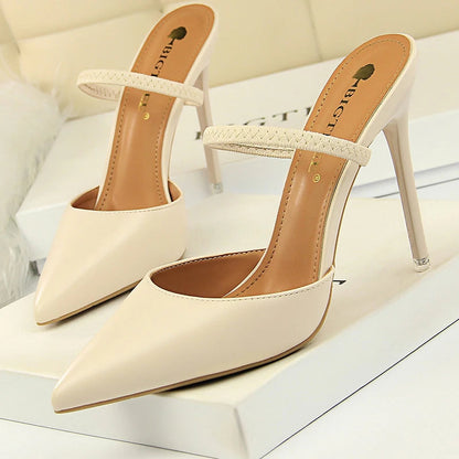 Rivet High Heels Woman Pumps Pu Leather 9cm Sexy Party Women Heels