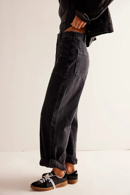 | High-Waist Wide-Leg Denim