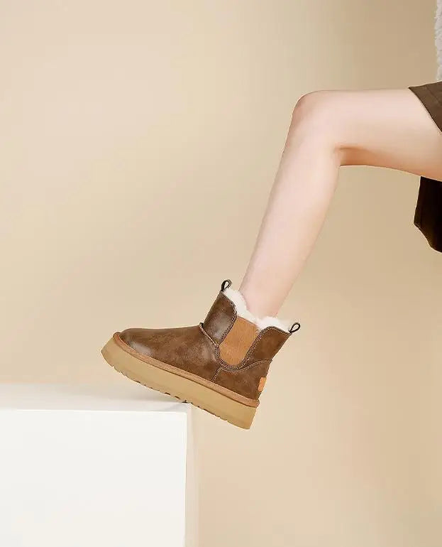 | Leather Fur Boots