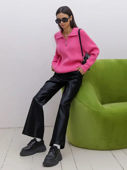 | Ribbed Half-Zip Sweater