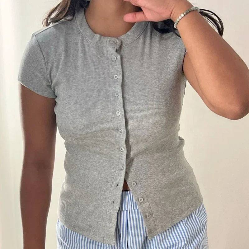 | Snapfront Knit Top