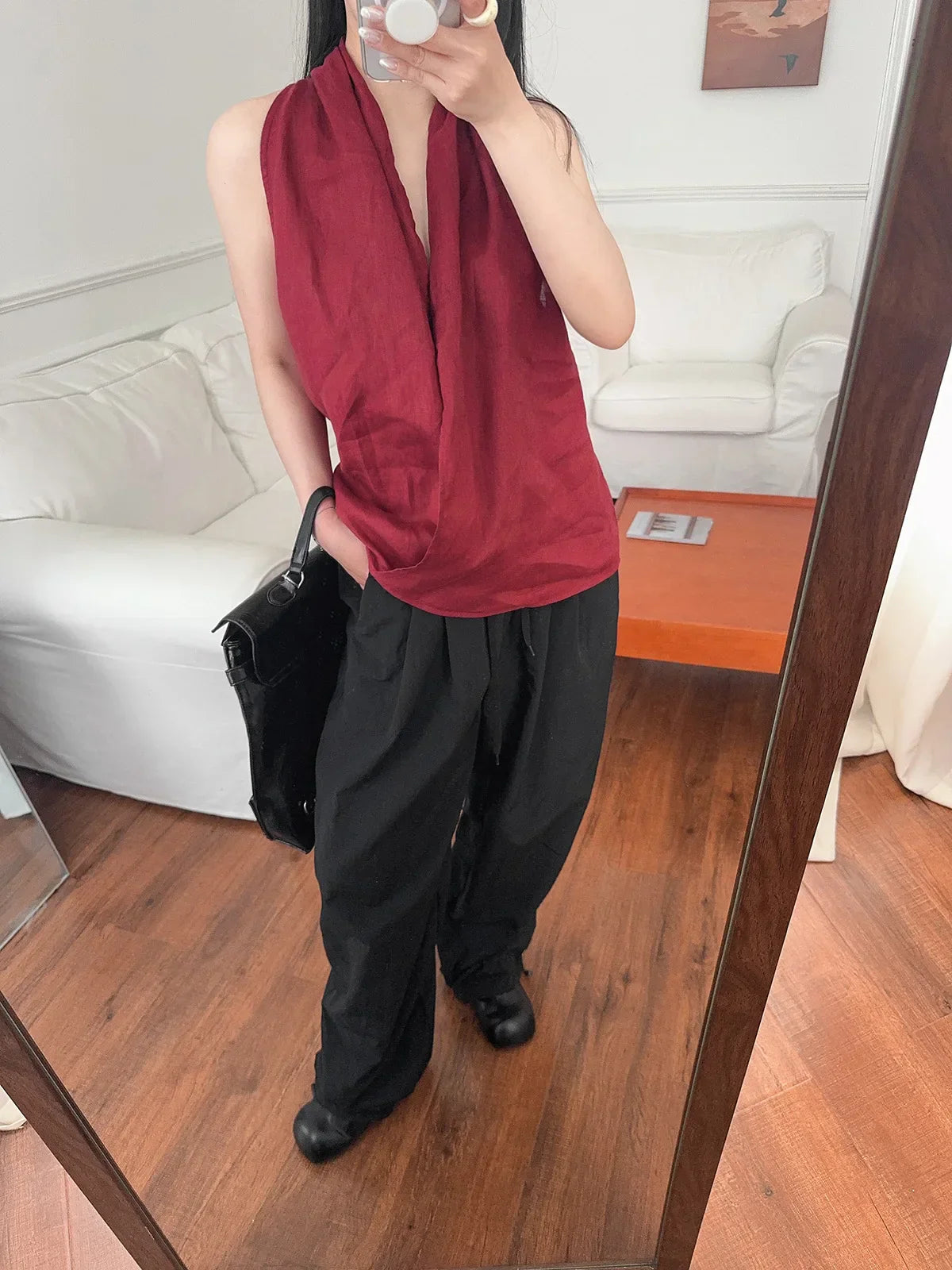| Drape Linen Vest
