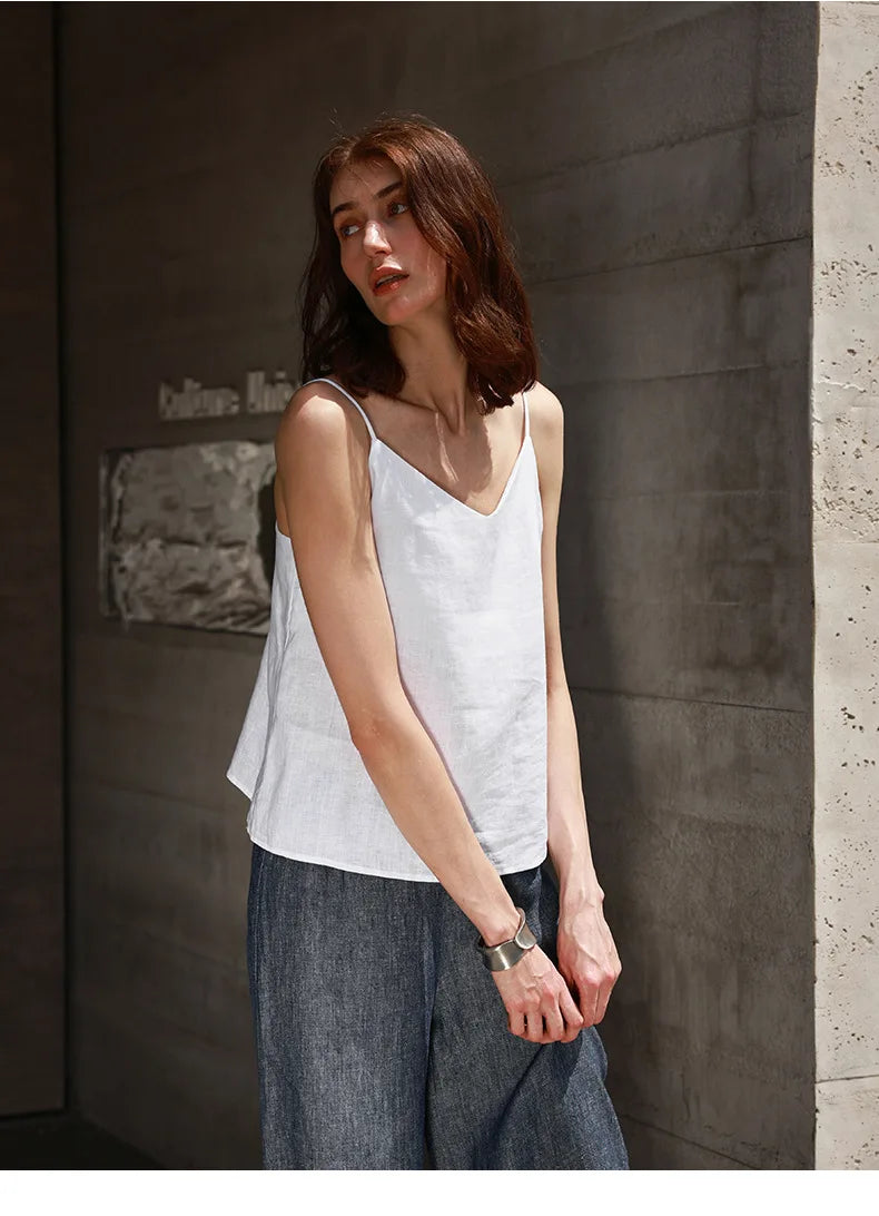 | Linen V-Neck Camisole Top