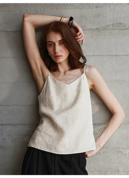 | Linen V-Neck Camisole Top
